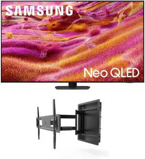 Samsung QN65QN90FAFXZA 65 Inch Neo QLED 4K QN90F Vision AI Smart TV with a Kanto R500 Recessed Ultra-Low Profile Full-Motion Mount (2025)