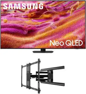 Samsung QN85QN90FAFXZA 85 Inch Neo QLED 4K QN90F Vision AI Smart TV with a Kanto PMX700 Pro Series Full Motion Dual Stud Mount (2025)