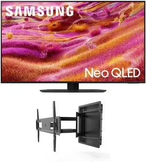 Samsung QN50QN90FAFXZA 50 Inch Neo QLED 4K QN90F Vision AI Smart TV with a Kanto R500 Recessed Ultra-Low Profile Full-Motion Mount (2025)