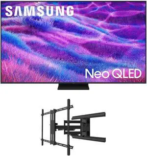 Samsung QN75QN80FAFXZA 75 Inch Neo QLED QN80F Series Supreme UHD 4K TV with a Kanto PMX800 Full Motion Dual Stud Mount (2025)