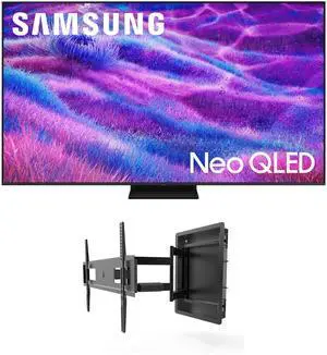 Samsung QN75QN80FAFXZA 75 Inch Neo QLED QN80F Series Supreme UHD 4K TV with a Kanto R500 Recessed Ultra-Low Profile Full-Motion Mount (2025)
