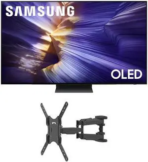Samsung QN55S90FAFXZA 55 Inch 4K OLED Smart TV with a Kanto M600 Full Motion Mount (2025)