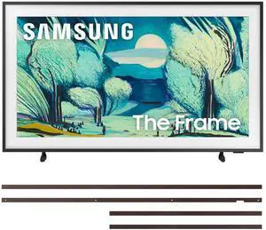 Samsung QN43LS03FAFXZA 43 Inch The Frame QLED 4K Art Mode Vision AI Smart TV with a VG-SCFA43BWB Customizable Bezel - Modern Brown (2025)