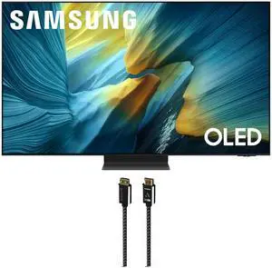 Samsung QN65S95FAFXZA 65 Inch OLED HDR Pro 4K Smart TV with an Austere 7S-8KHD2-2.5M VII Series 2.5m Premium Braided 8K HDMI Cable (2025)
