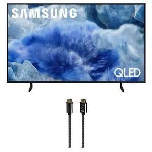 Samsung QN50Q8FAAFXZA 50 Inch Class QLED Q8F 4K Vision AI Smart TV with an Austere 7S-8KHD2-2.5M VII Series 2.5m Premium Braided 8K HDMI Cable (2025)