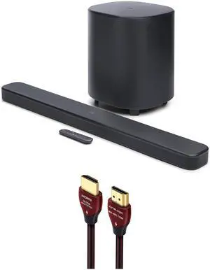 JBL BAR-500-MK2 Dolby Atmos Soundbar and 10" Wireless Subwoofer with a WireLogic Ruby 8ft Ultra High Speed 4K-8K-10K HDMI Cable (2025)