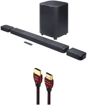 JBL BAR-1300X-MK2 AI Sound Boost Dolby Atmos Soundbar System with a WireLogic Ruby 8ft Ultra High Speed 4K-8K-10K HDMI Cable (2025)