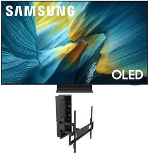 Samsung QN83S95FAEXZA 83 Inch OLED HDR Pro 4K Smart TV with a Kanto R600 In-Wall Recessed Full Motion Wall Mount (2025)
