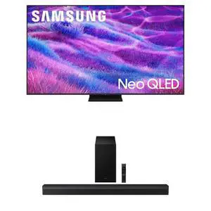 Samsung QN100QN80FFXZA 100 Inch Neo QLED QN80F Series Supreme UHD 4K TV with a Samsung HW-B750F B Series Soundbar 5.1 Ch and Subwoofer (2025)