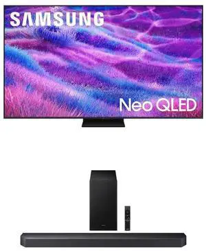 Samsung QN100QN80FFXZA 100 Inch Neo QLED QN80F Series Supreme UHD 4K TV with a Samsung HW-Q600F Q Series Soundbar 3.1.2 Ch Sound and Subwoofer (2025)