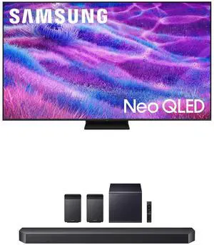 Samsung QN100QN80FFXZA 100 Inch Neo QLED QN80F Series Supreme UHD 4K TV with a Samsung HW-Q990F Q Series Soundbar 11.1.4 Ch Sound with Rear Speakers and Subwoofer (2025)