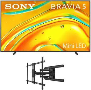 Sony K98XR50 98 Inch Bravia Mini LED 4K HDR TV with a Kanto PMX800 Full Motion Dual Stud Mount (2025)