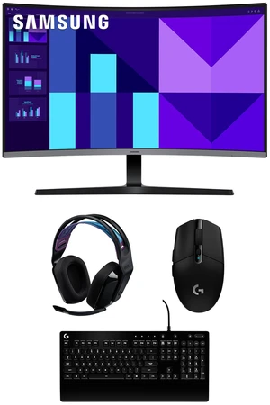 Samsung LS32D396GANXZA S39GD FHD 100Hz Curved 32" Monitor with G535 Headset, G213 Keyboard, and G305 Mouse (2025) Samsung LS32D396GANXZA S39GD FHD 100Hz Curved 32" Monitor with G535 Headset, G213 Keyboard, and G305 Mouse (2025)