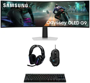 Samsung LS49DG910SNXZA 49" G91SD Odyssey 144Hz Curved Gaming Monitor with G733 Headset, G515 Keyboard, and G502 Mouse (2024) Samsung LS49DG910SNXZA 49" G91SD Odyssey 144Hz Curved Gaming Monitor with G733 Headset, G515 Keyboard, and G502 Mouse (2024)
