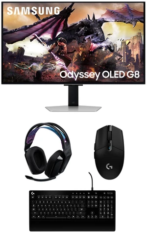 Samsung 32DG8 32" Odyssey G80SD 4k UHD Smart Gaming Monitor with G535 Headset, G213 Keyboard, and G305 Mouse (2024) Samsung 32DG8 32" Odyssey G80SD 4k UHD Smart Gaming Monitor with G535 Headset, G213 Keyboard, and G305 Mouse (2024)
