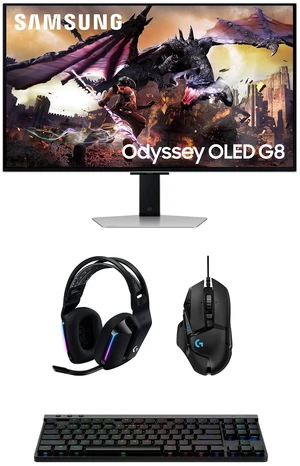 Samsung 32DG8 32" Odyssey G80SD 4k UHD Smart Gaming Monitor with G733 Headset, G515 Keyboard, and G502 Mouse (2024) Samsung 32DG8 32" Odyssey G80SD 4k UHD Smart Gaming Monitor with G733 Headset, G515 Keyboard, and G502 Mouse (2024)