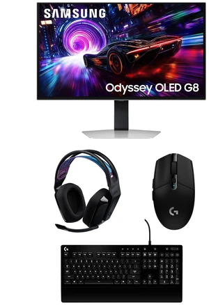 Samsung LS27FG810SNXZA 27" G91SD Odyssey OLED 4K 240Hz Gaming Monitor with G535 Headset, G213 Keyboard, and G305 Mouse (2025) Samsung LS27FG810SNXZA 27" G91SD Odyssey OLED 4K 240Hz Gaming Monitor with G535 Headset, G213 Keyboard, and G305 Mouse (2025)