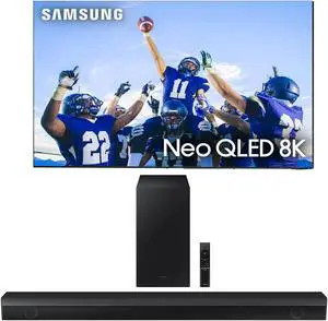 SAMSUNG QN85QN900CFXZA 85 Neo QLED 8K Infinity Screen Smart TV with a Samsung HWB550 21ch Soundbar and Subwoofer with Dolby Audio 2023
