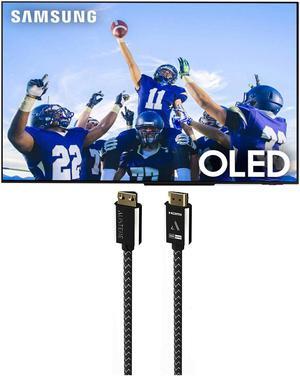 Samsung QN55S95CAFXZA 55 Inch Ultra Slim 4K Quantum HDR OLED Smart TV with an Austere 7S-8KHD2-2.5M VII Series 2.5m Premium Braided 8K HDMI Cable (2023)