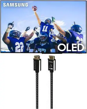 Samsung QN77S95CAFXZA 77" Ultra Slim 4K Quantum HDR OLED Smart TV with an Austere VII Series 8K HDMI 2.5m Cable (2023)