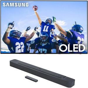 Samsung QN65S90CAFXZA 65 Inch 4K OLED Smart TV with AI Upscaling with a JBL BAR300 50ch Soundbar with MultiBeam Sound and Dolby Atmos 2023
