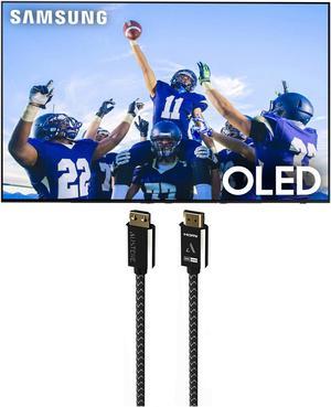 Samsung QN77S90CAFXZA 77 Inch 4K OLED Smart TV with AI Upscaling with an Austere 7S-8KHD2-2.5M VII Series 2.5m Premium Braided 8K HDMI Cable (2023)