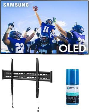 Samsung QN55S95CAFXZA 55" Ultra Slim 4K Quantum HDR OLED Smart TV with a Walts FIXED-MOUNT-43-90 TV Mount for 43"-90" Compatible TVs and Walts HDTV Screen Cleaner Kit (2023)