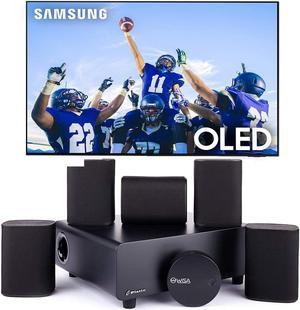 Samsung QN55S95CAFXZA 55" Ultra Slim 4K Quantum HDR OLED Smart TV with a Platin MILAN-5-1-SOUNDSEND 5.1 Immersive Cinema-Style Sound System (2023)