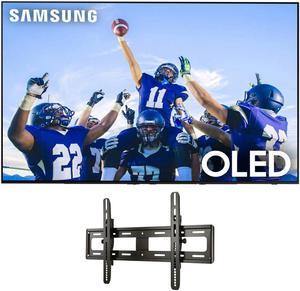 Samsung QN77S90CAFXZA 77" 4K OLED Smart TV with AI Upscaling with a Sanus VMPL50A-B1 Tilting Wall Mount for 32"-85" Flat Screen TVs (2023)