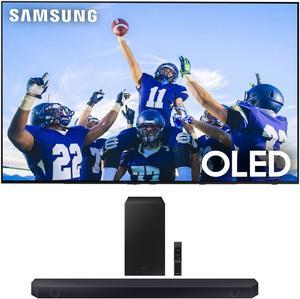 Samsung QN55S90CAFXZA 55 Inch 4K OLED Smart TV with AI Upscaling with a Samsung HWQ600C 312ch Soundbar and Subwoofer with Dolby Atmos 2023