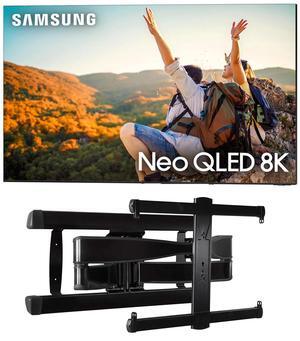 SAMSUNG QN75QN900CFXZA 75" Neo QLED 8K Infinity Screen Smart TV with a Sanus VLF728-B2 Full Motion Wall Mount (2023)