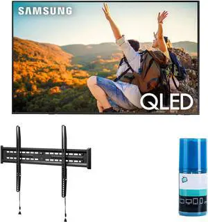 Samsung QN75Q80CAFXZA 75" 4K QLED Direct Full Array with Dolby Smart TV with a Walts FIXED-MOUNT-43-90 TV Mount for 43"-90" Compatible TV's and Walts HDTV Screen Cleaner Kit (2023)