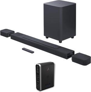JBL BAR-1000 7.1.4ch Soundbar and Subwoofer with Surround Speakers with an Austere 7S-PS4-US1 4-Outlet Power with Omniport USB (2022)