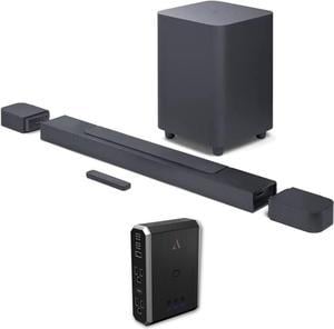 JBL BAR-700 5.1ch Soundbar and Subwoofer with Surround Speakers with an Austere 7S-PS4-US1 4-Outlet Power with Omniport USB (2022)
