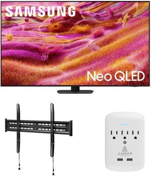 Samsung QN55QN90FAFXZA 55 Inch Neo QLED 4K QN90F Vision AI Smart TV with a Walts TV FIXED-MOUNT-43-90 TV Mount for 43"-98" TVs and Amber Protection 3-OUTLET-SURGE Surge Protector (2025)