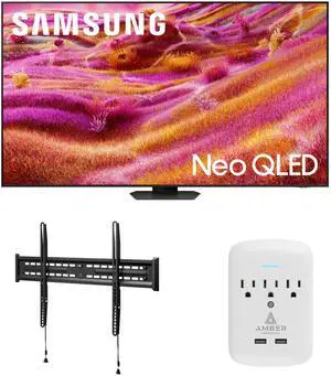 Samsung QN98QN90FAFXZA 98 Inch Neo QLED 4K QN90F Vision AI Smart TV with a Walts TV FIXED-MOUNT-43-90 TV Mount for 43"-98" TVs and Amber Protection 3-OUTLET-SURGE Surge Protector (2025)