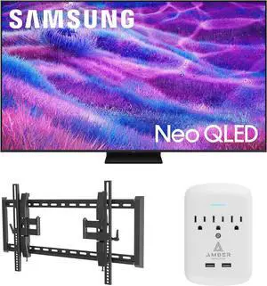 Samsung QN55QN80FAFXZA 55 Inch Neo QLED QN80F Series Supreme UHD 4K TV with a Walts TV TILT-EXTENSION-37-90 Tilt Mount for 37"-90" TVs and Amber Protection 3-OUTLET-SURGE Surge Protector (2025)
