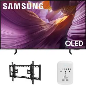 Samsung QN83S85FAEXZA 83 Inch OLED HDR 4K Smart TV with a Walts TV TILT-EXTENSION-37-90 Tilt Mount for 37"-90" TVs and Amber Protection 3-OUTLET-SURGE Surge Protector (2025)