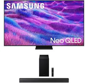 Samsung QN55QN80FAFXZA 55 Inch Neo QLED QN80F Series Supreme UHD 4K TV with a Samsung HW-B630F B-Series Soundbar 3.1 Ch and Subwoofer with Dolby Audio (2025)