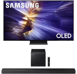 Samsung QN48S90FAEXZA 48 Inch 4K OLED Smart TV with a Samsung HW-QS700F 3.1.2 Ch Dolby Atmos Soundbar and Subwoofer (2025)