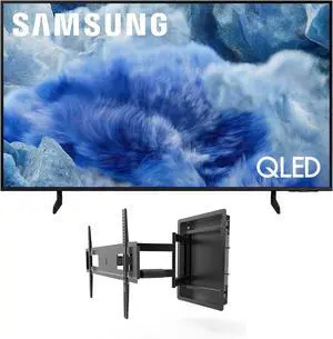 Samsung QN50Q8FAAFXZA 50 Inch Class QLED Q8F 4K Vision AI Smart TV with a Kanto R500 Recessed Ultra-Low Profile Full-Motion Mount (2025)