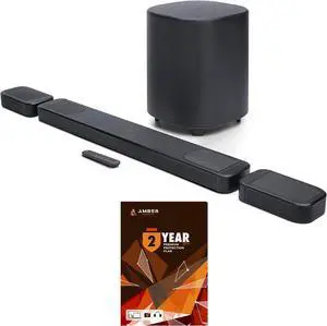 JBL BAR-1000-MK2 Surround Sound 4K Dolby Atmos and DTS Soundbar with 2 Year Amber Protection Plan (2025)