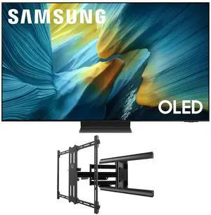 Samsung QN55S95FAFXZA 55 Inch OLED HDR Pro 4K Smart TV with a Kanto PMX700 Pro Series Full Motion Dual Stud Mount (2025)