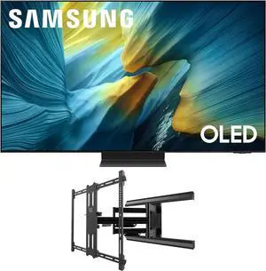 Samsung QN65S95FAFXZA 65 Inch OLED HDR Pro 4K Smart TV with a Kanto PMX700 Pro Series Full Motion Dual Stud Mount (2025)