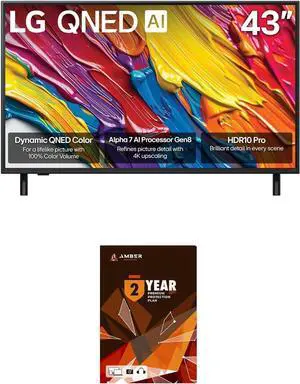 LG 43QNED82AUA 43 Inch QNED AI 4K Smart TV with HDR10 Pro and 2 Year Amber Protection Plan (2025)