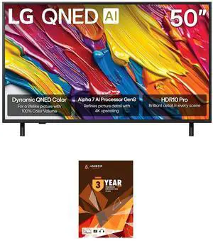 LG 50QNED82AUA 50 Inch QNED AI 4K Smart TV with HDR10 Pro and 3 Year Amber Protection Plan (2025)