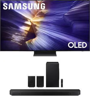Samsung QN65S90FAFXZA 65 Inch 4K OLED Smart TV with a Samsung HW-Q990D 11.1.4ch Soundbar (2025)
