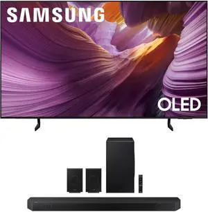 Samsung QN83S85FAEXZA 83 Inch OLED HDR 4K Smart TV with a Samsung HW-Q990D 11.1.4ch Soundbar (2025)