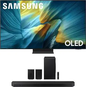 Samsung QN77S95FAFXZA 77 Inch OLED HDR Pro 4K Smart TV with a Samsung HW-Q990D 11.1.4ch Soundbar (2025)