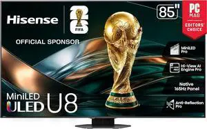 Hisense 85U8QG 85 inch Class U8 Series 4K Mini-LED QLED UHD Smart Google TV Hisense 85U8QG 85 inch Class U8 Series 4K Mini-LED QLED UHD Smart Google TV